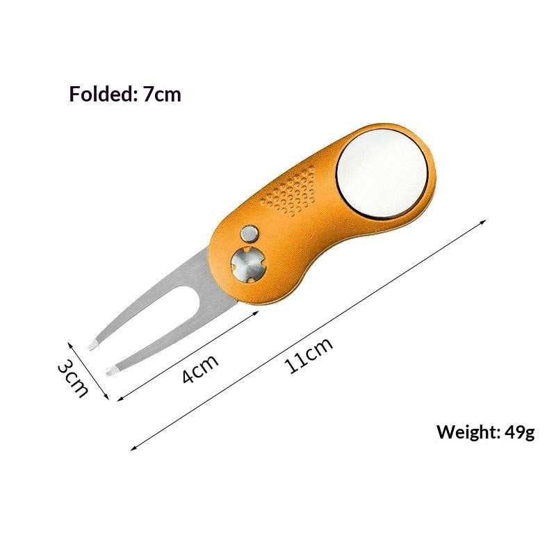 Folding Metal Aluminum-handle Spring Golf Ball Fork