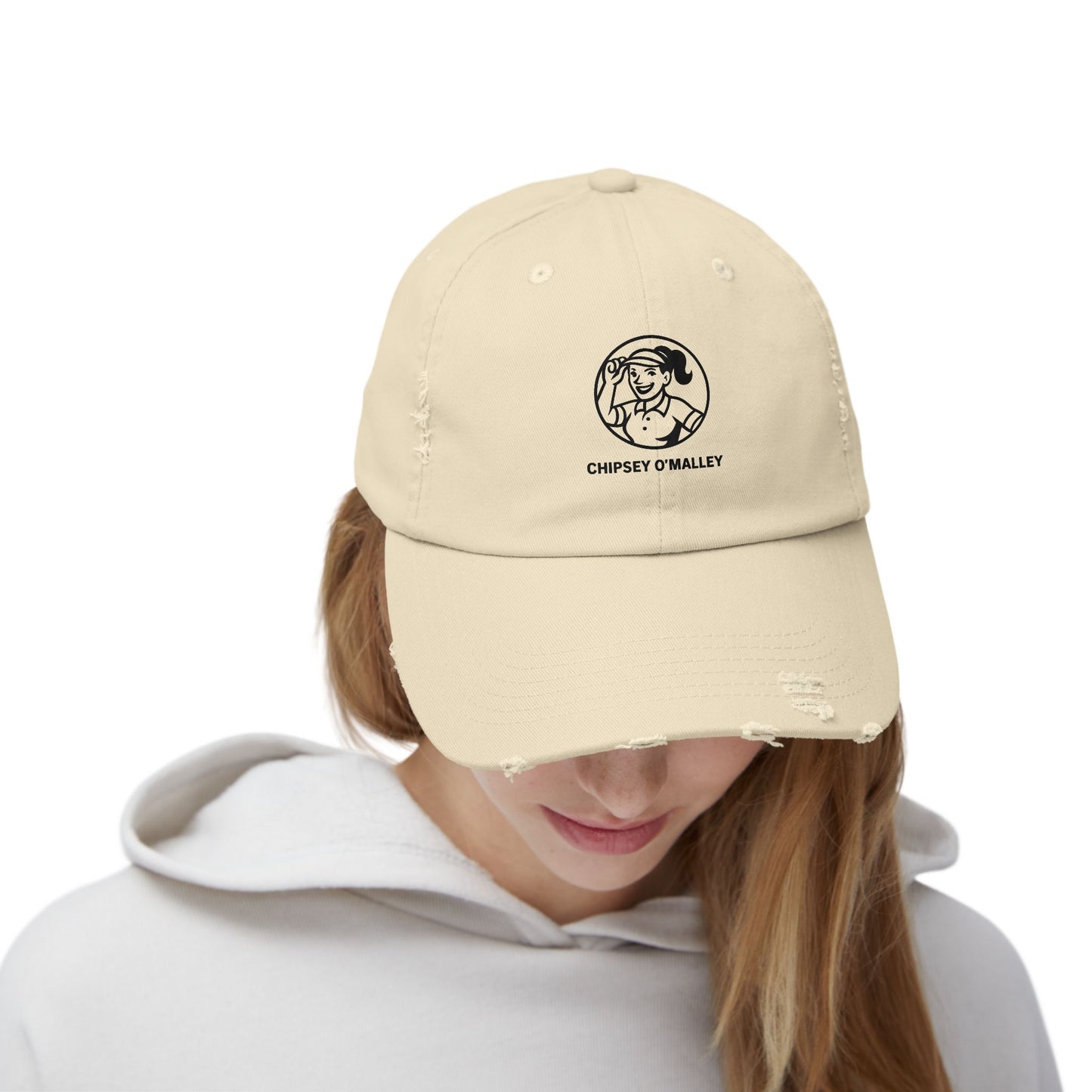 Distressed Logo Baseball Cap — Chipsy O'Malley Retro Patch Hat