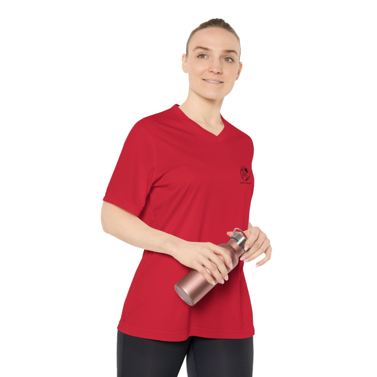 Women’s V‑Neck Performance Tee — Lightweight, UPF 40+, Clean Left‑Chest Emblem