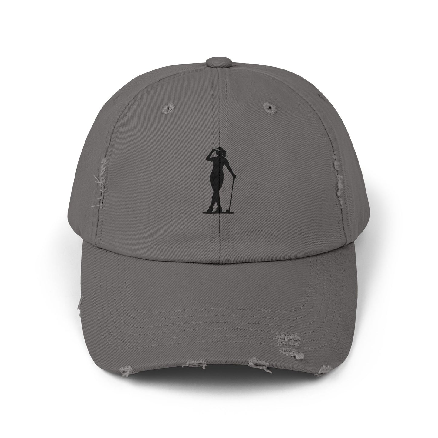 Chipsey O’Malley Distressed Baseball Cap — Visor Flick Silhouette