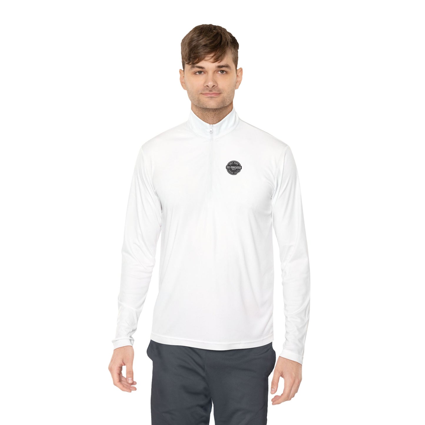 Embroidered Circle Logo Quarter-Zip Pullover
