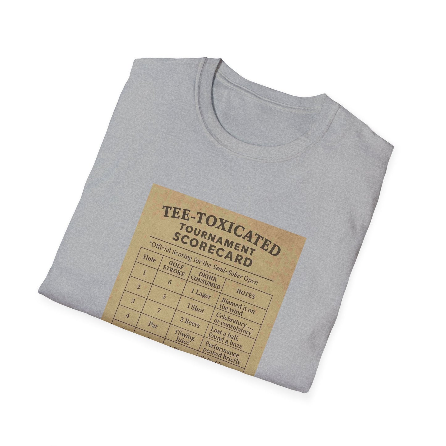 TEE-TOXICATED TOURNAMENT SCORECARD Official Scoring for the Semi-Sober Open