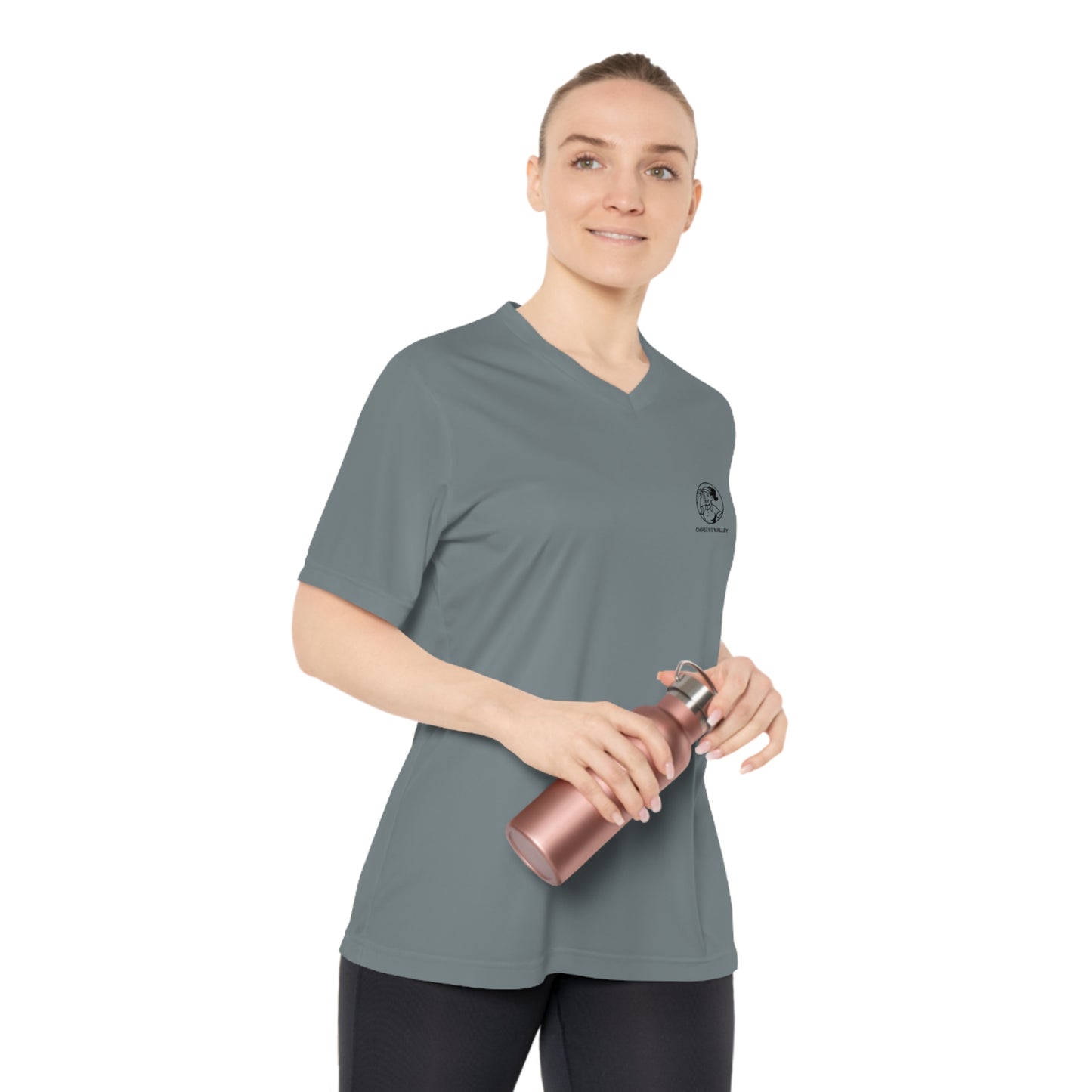 Women’s V‑Neck Performance Tee — Lightweight, UPF 40+, Clean Left‑Chest Emblem
