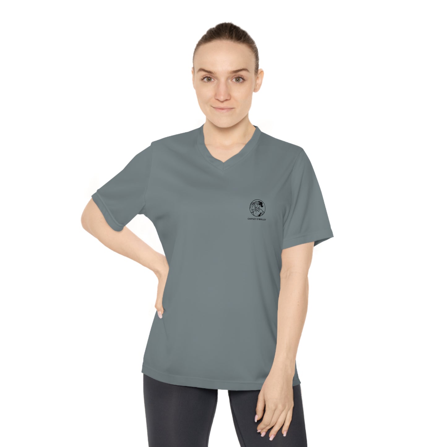 Women’s V‑Neck Performance Tee — Lightweight, UPF 40+, Clean Left‑Chest Emblem