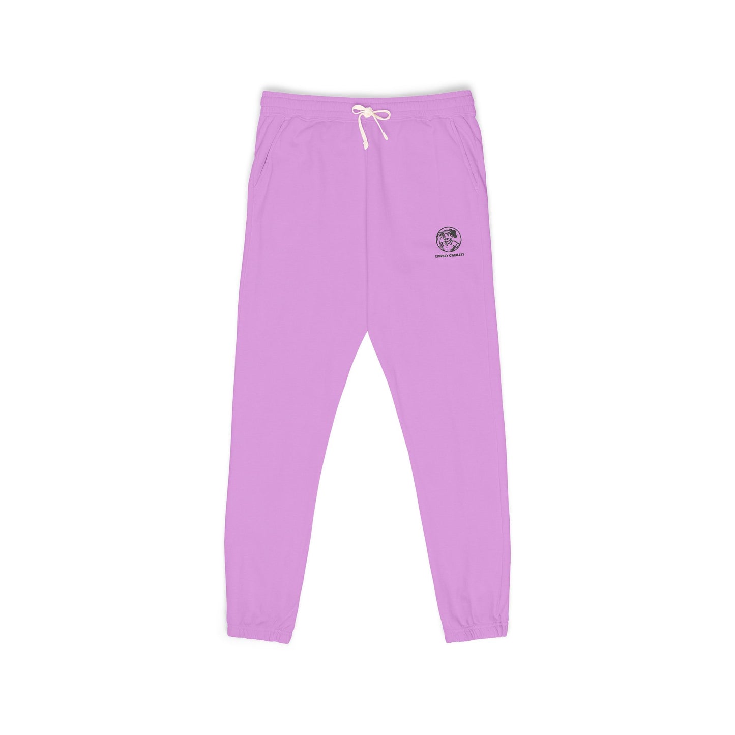 Chipsey O’Malley Embroidered Fleece Joggers — Women’s Garment‑Dyed Sweatpants