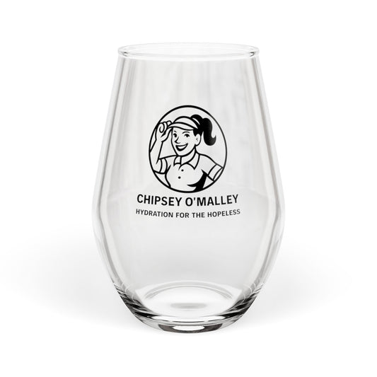 Stemless Wine Glass with Chipsey O'Malley Logo — 11.75 oz