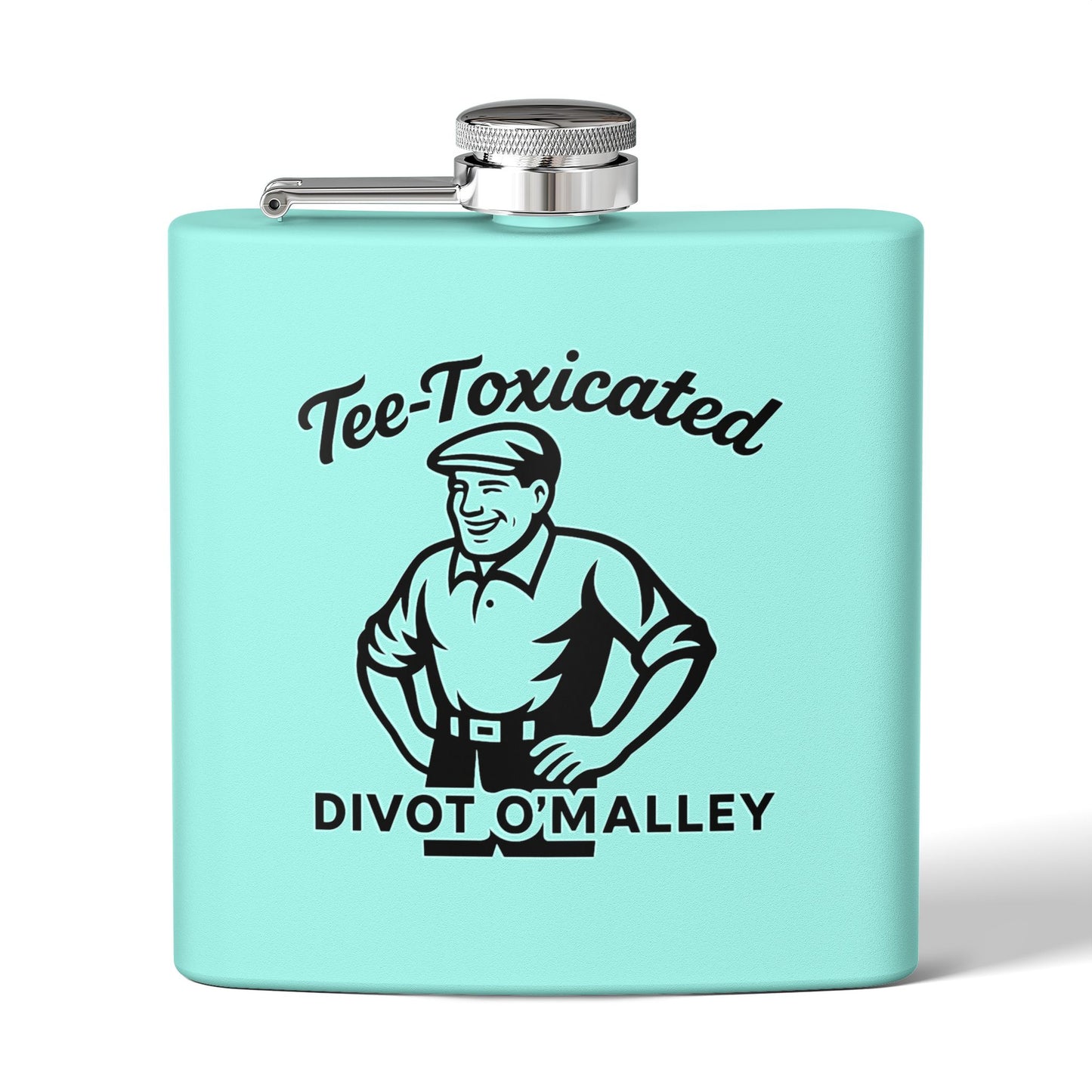 Flask — 'Tee-Toxicated Divot O'Malley' Golf Stainless Steel Hip Flask (6oz)