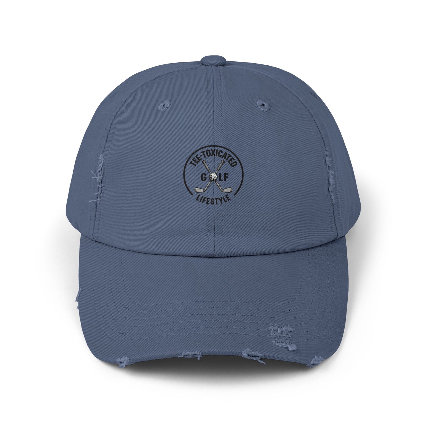 Distressed Golf Cap — "Tee-Toxicated Lifestyle" Embroidered Dad Hat
