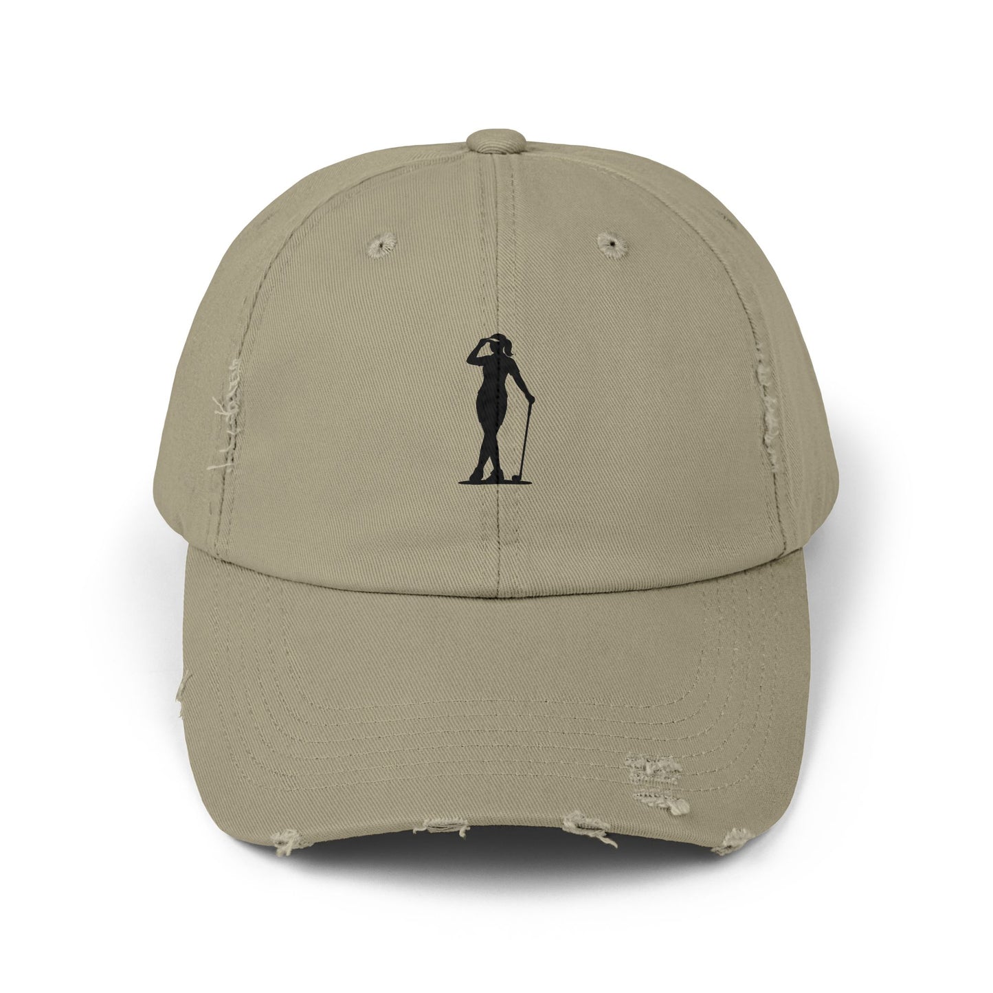 Chipsey O’Malley Distressed Baseball Cap — Visor Flick Silhouette
