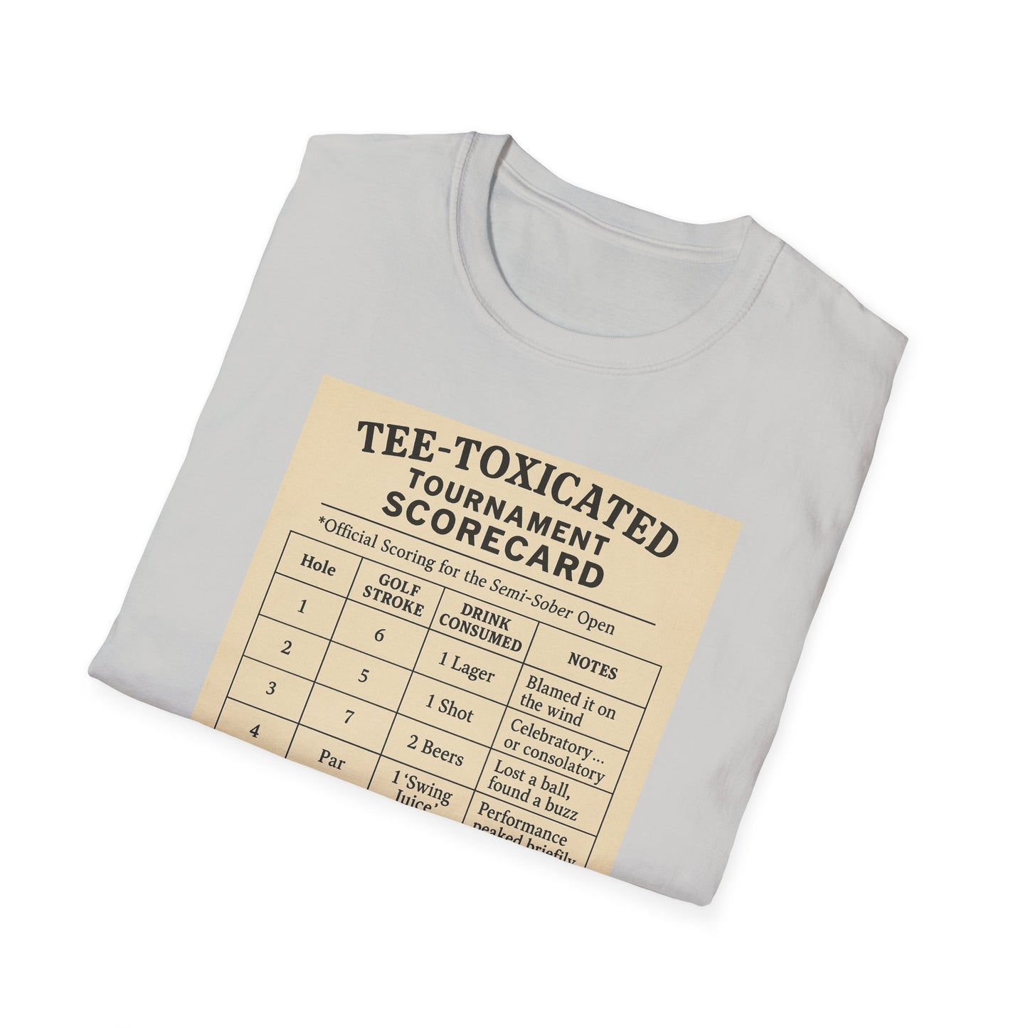 TEE-TOXICATED TOURNAMENT SCORECARD Official Scoring for the Semi-Sober Open