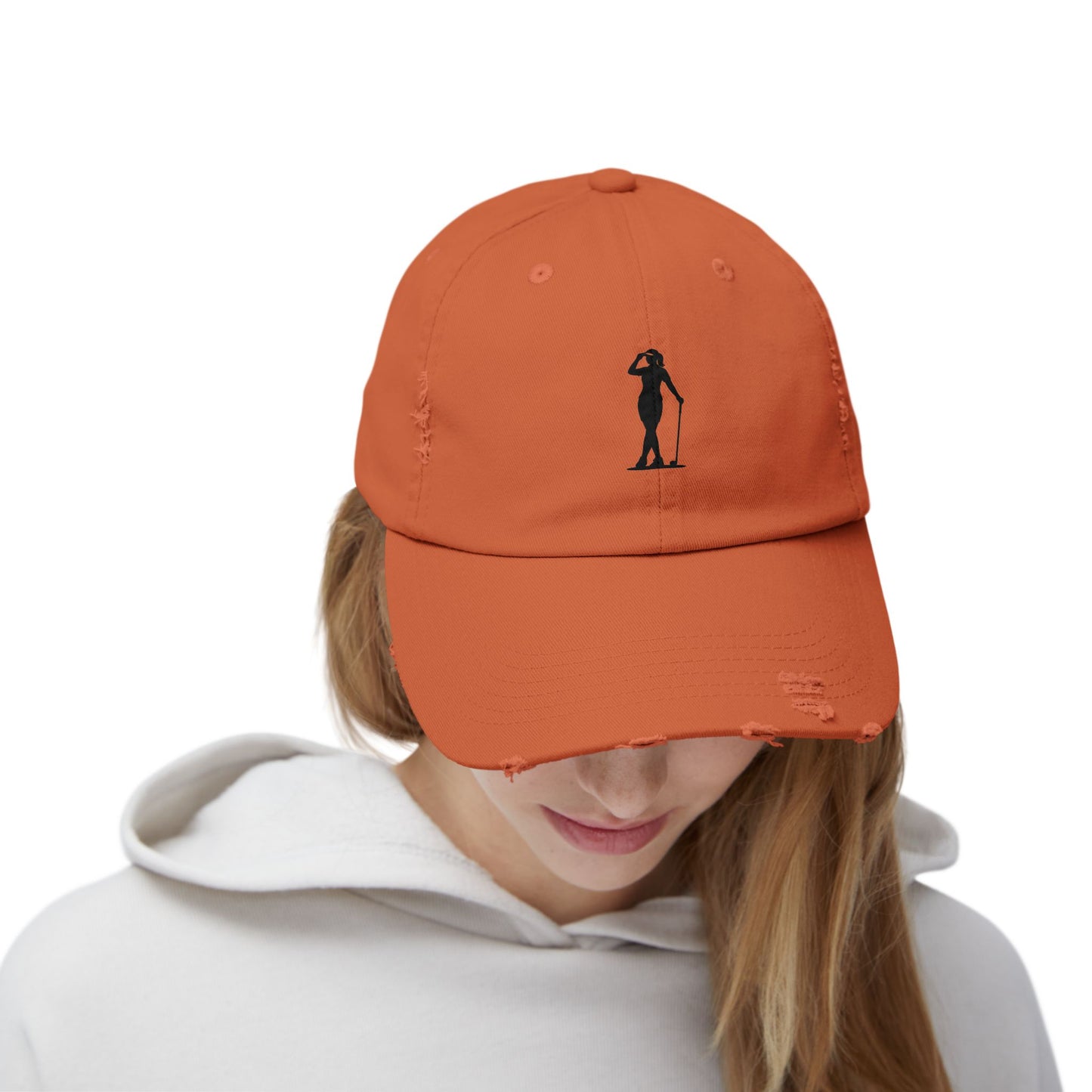 Chipsey O’Malley Distressed Baseball Cap — Visor Flick Silhouette