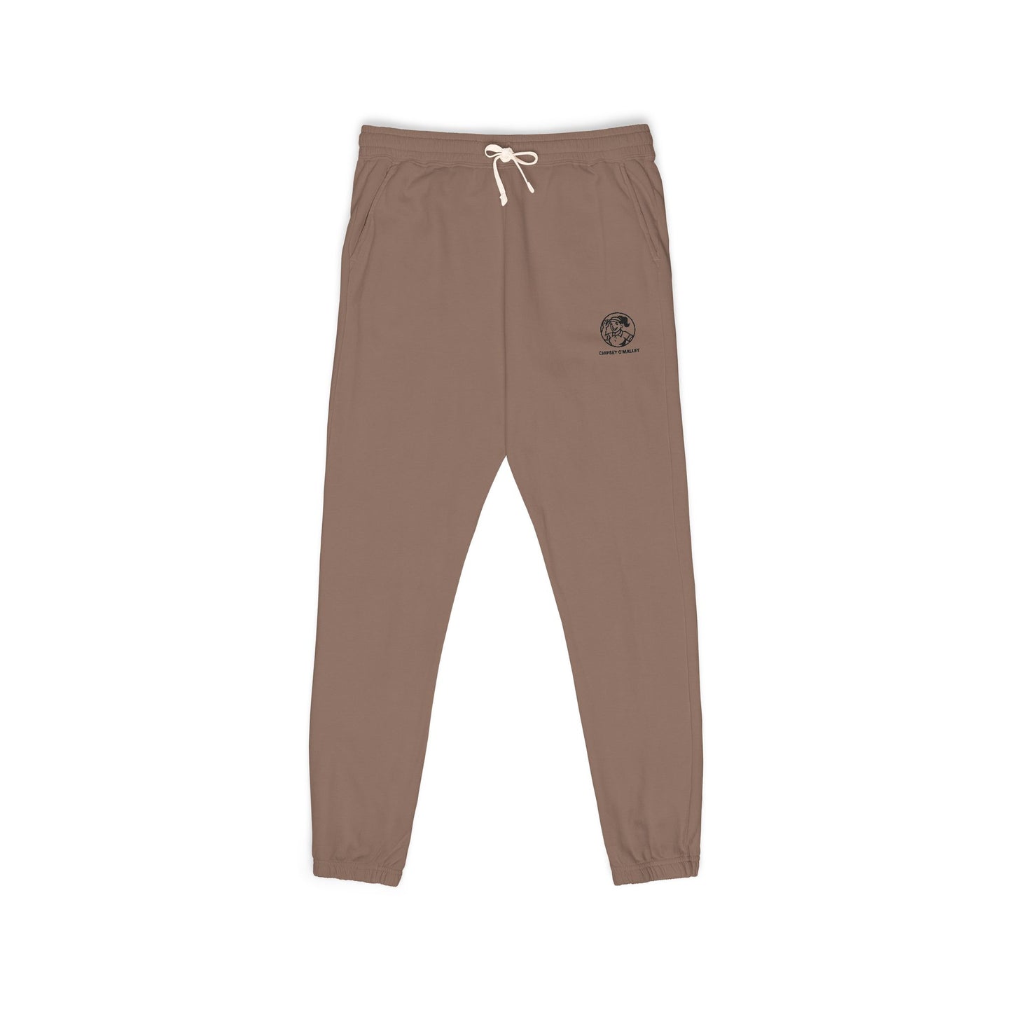 Chipsey O’Malley Embroidered Fleece Joggers — Women’s Garment‑Dyed Sweatpants