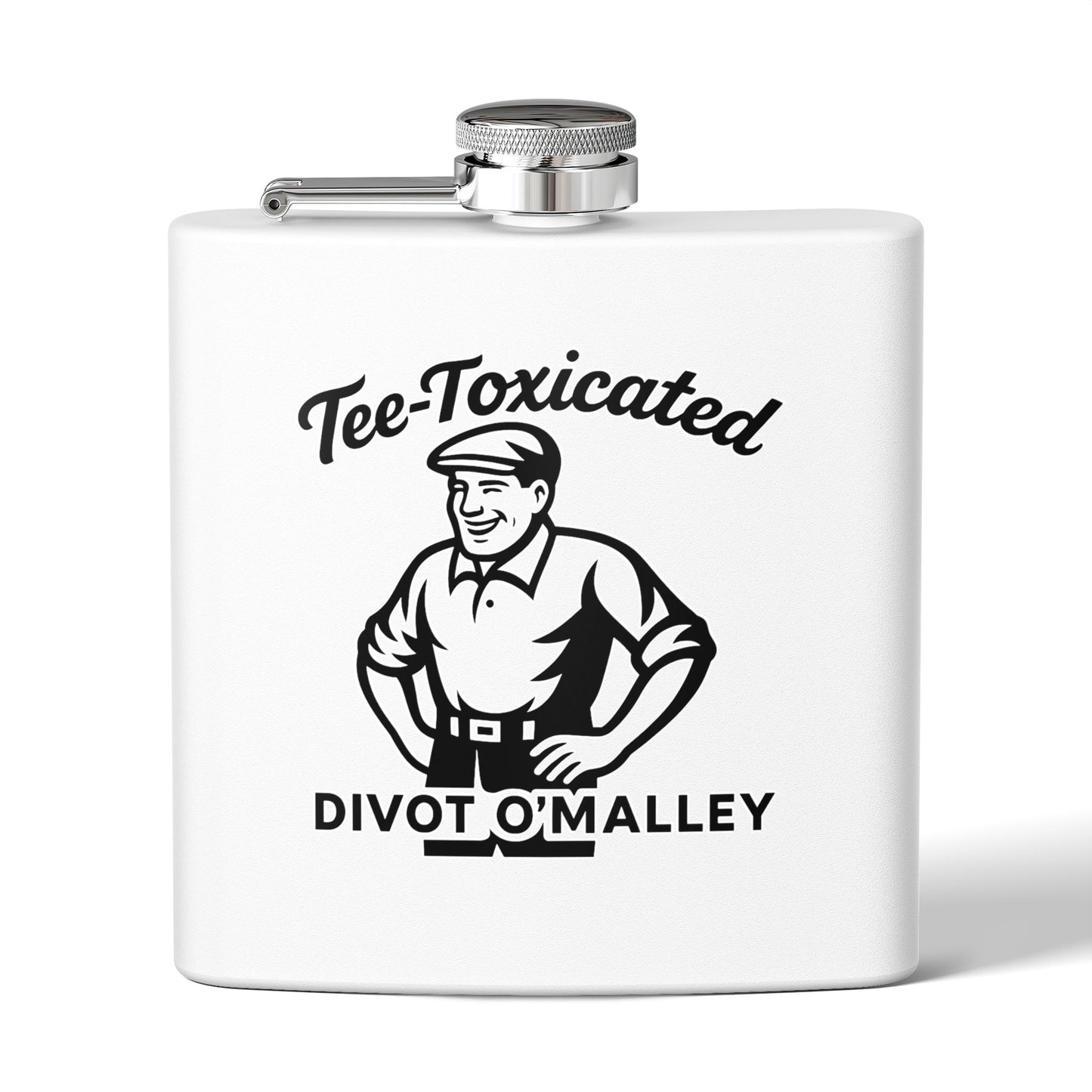 Flask — 'Tee-Toxicated Divot O'Malley' Golf Stainless Steel Hip Flask (6oz)