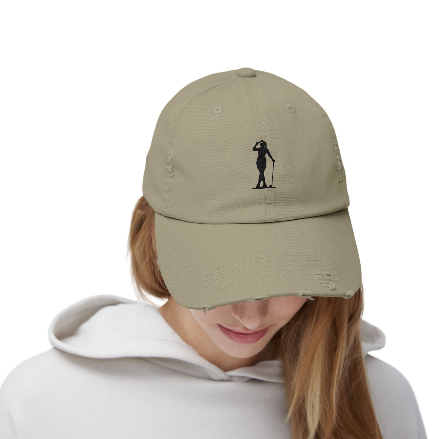 Chipsey O’Malley Distressed Baseball Cap — Visor Flick Silhouette