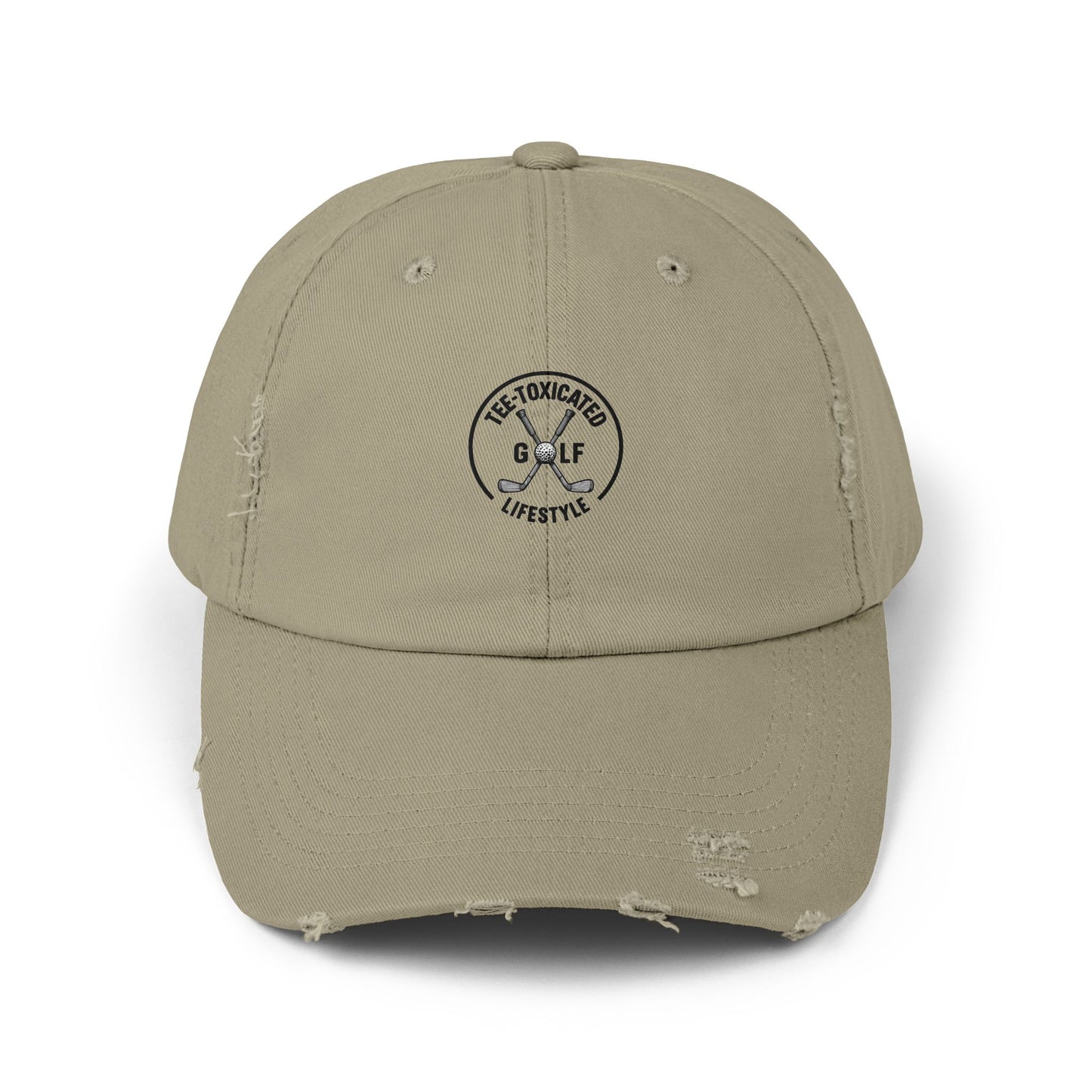 Distressed Golf Cap — "Tee-Toxicated Lifestyle" Embroidered Dad Hat