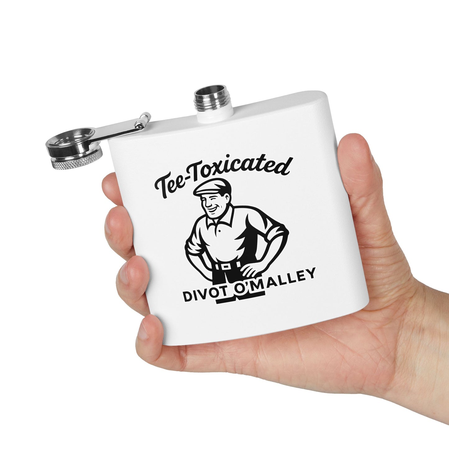 Flask — 'Tee-Toxicated Divot O'Malley' Golf Stainless Steel Hip Flask (6oz)