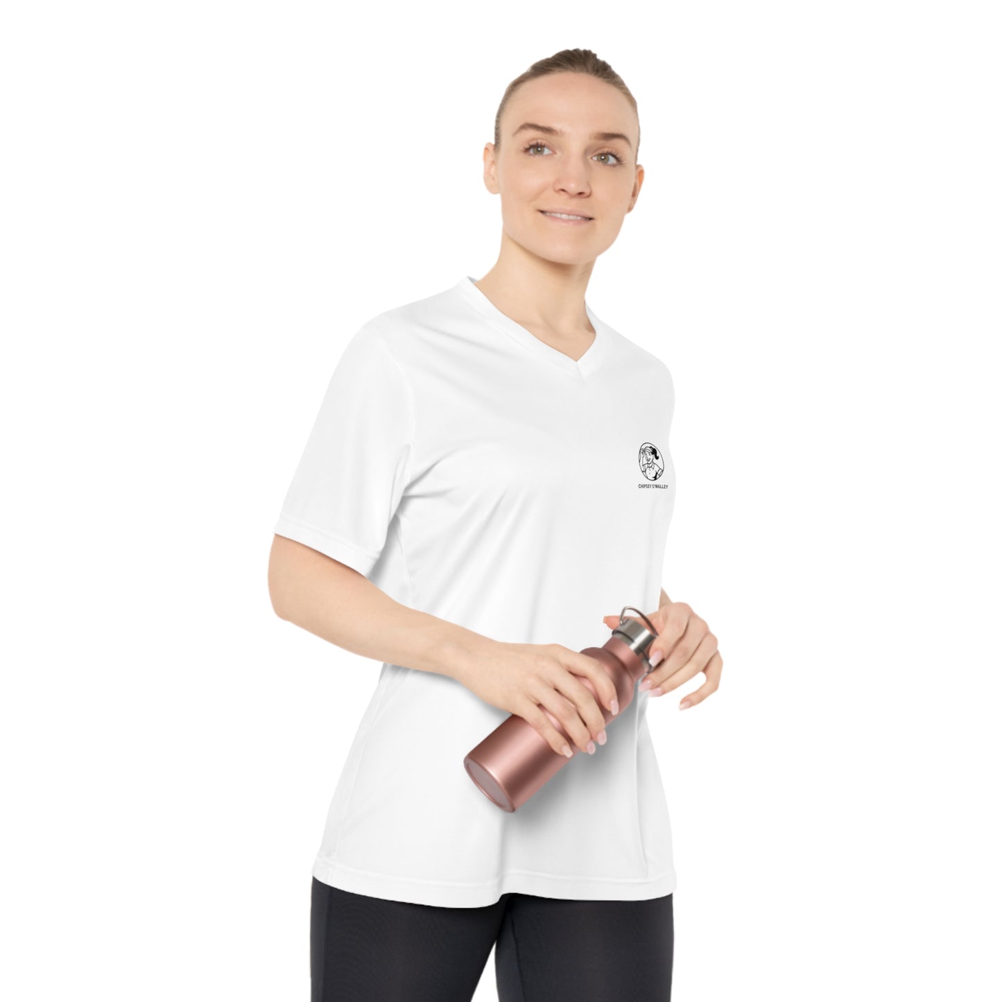 Women’s V‑Neck Performance Tee — Lightweight, UPF 40+, Clean Left‑Chest Emblem