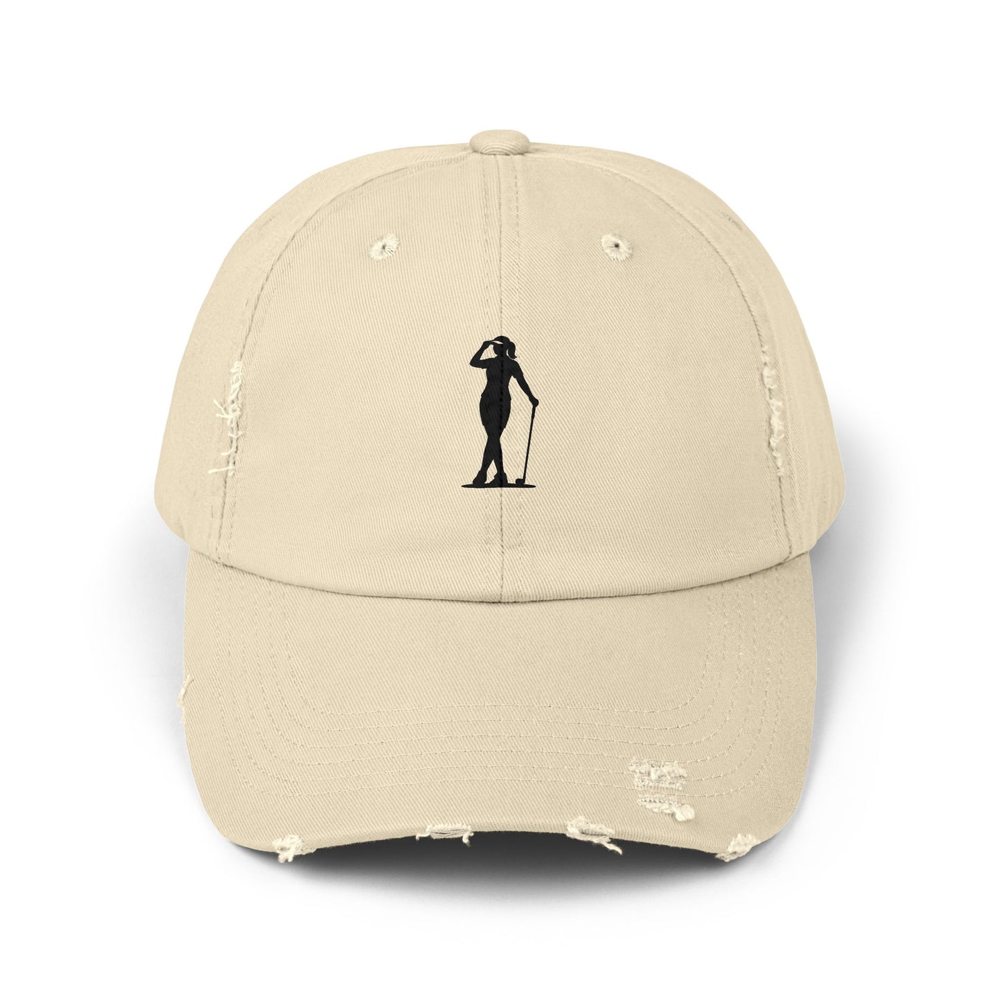 Chipsey O’Malley Distressed Baseball Cap — Visor Flick Silhouette