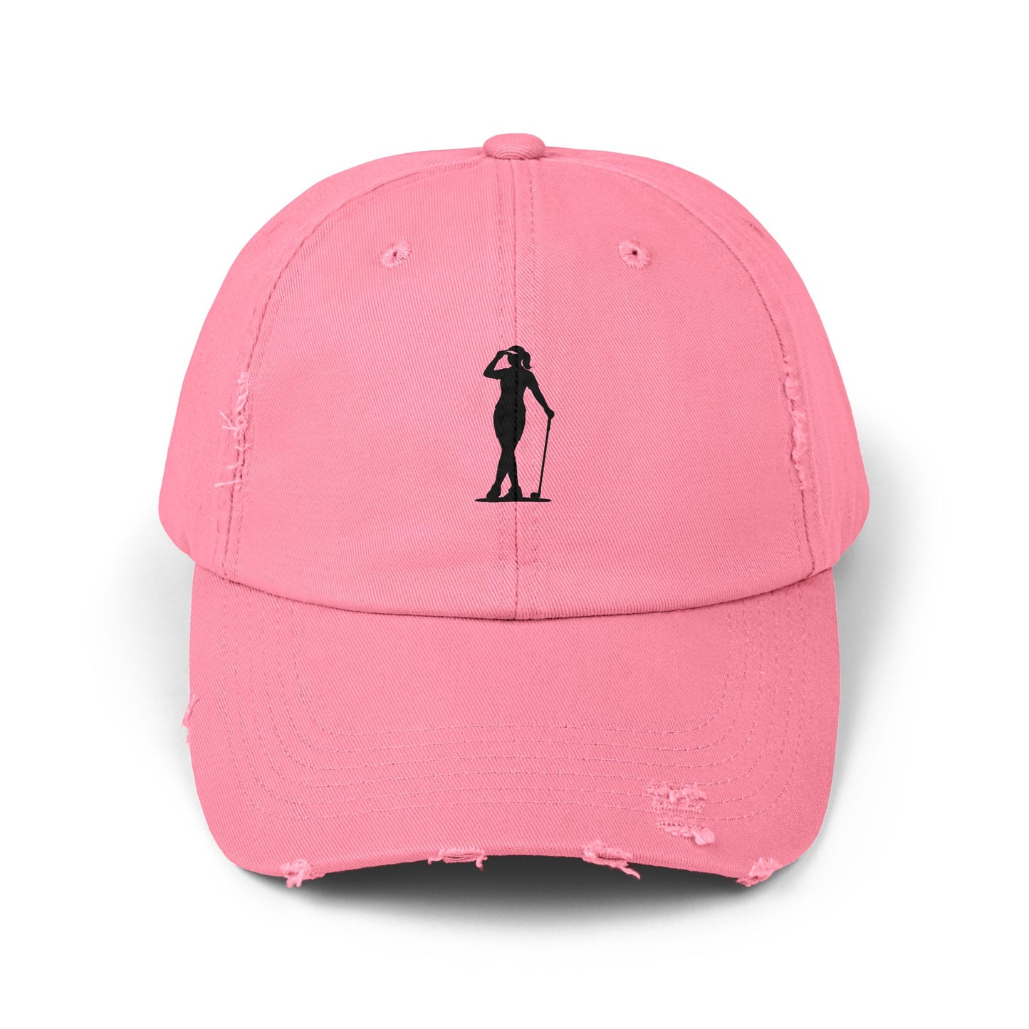 Chipsey O’Malley Distressed Baseball Cap — Visor Flick Silhouette