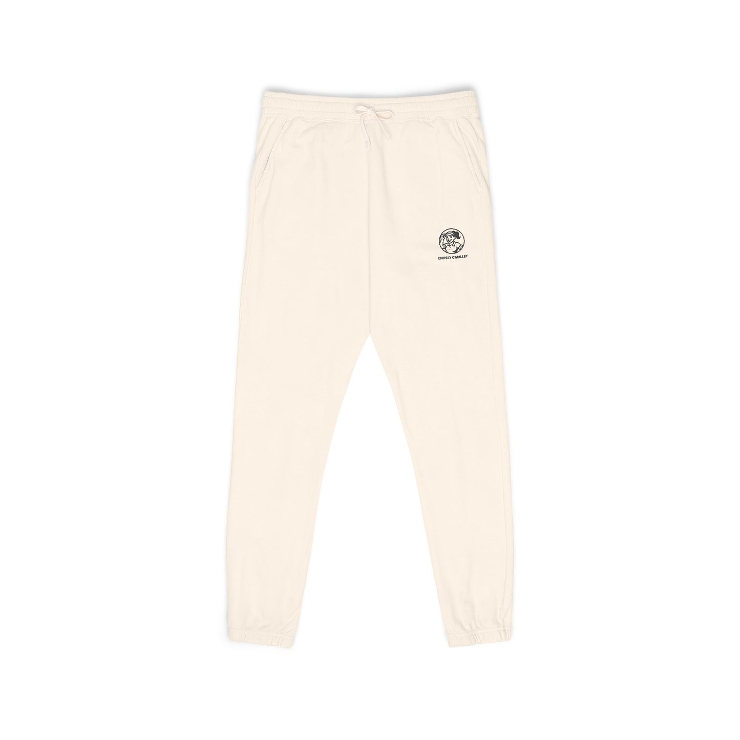 Chipsey O’Malley Embroidered Fleece Joggers — Women’s Garment‑Dyed Sweatpants