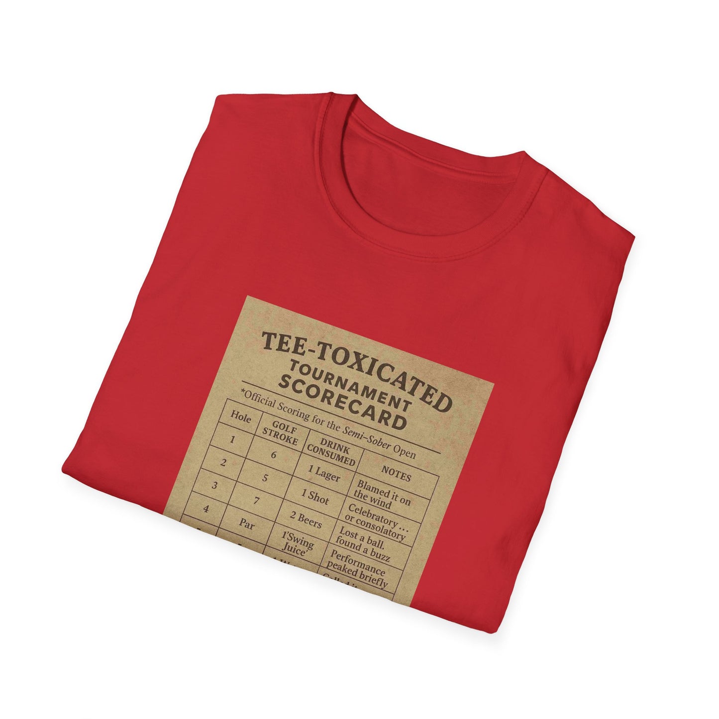 TEE-TOXICATED TOURNAMENT SCORECARD Official Scoring for the Semi-Sober Open