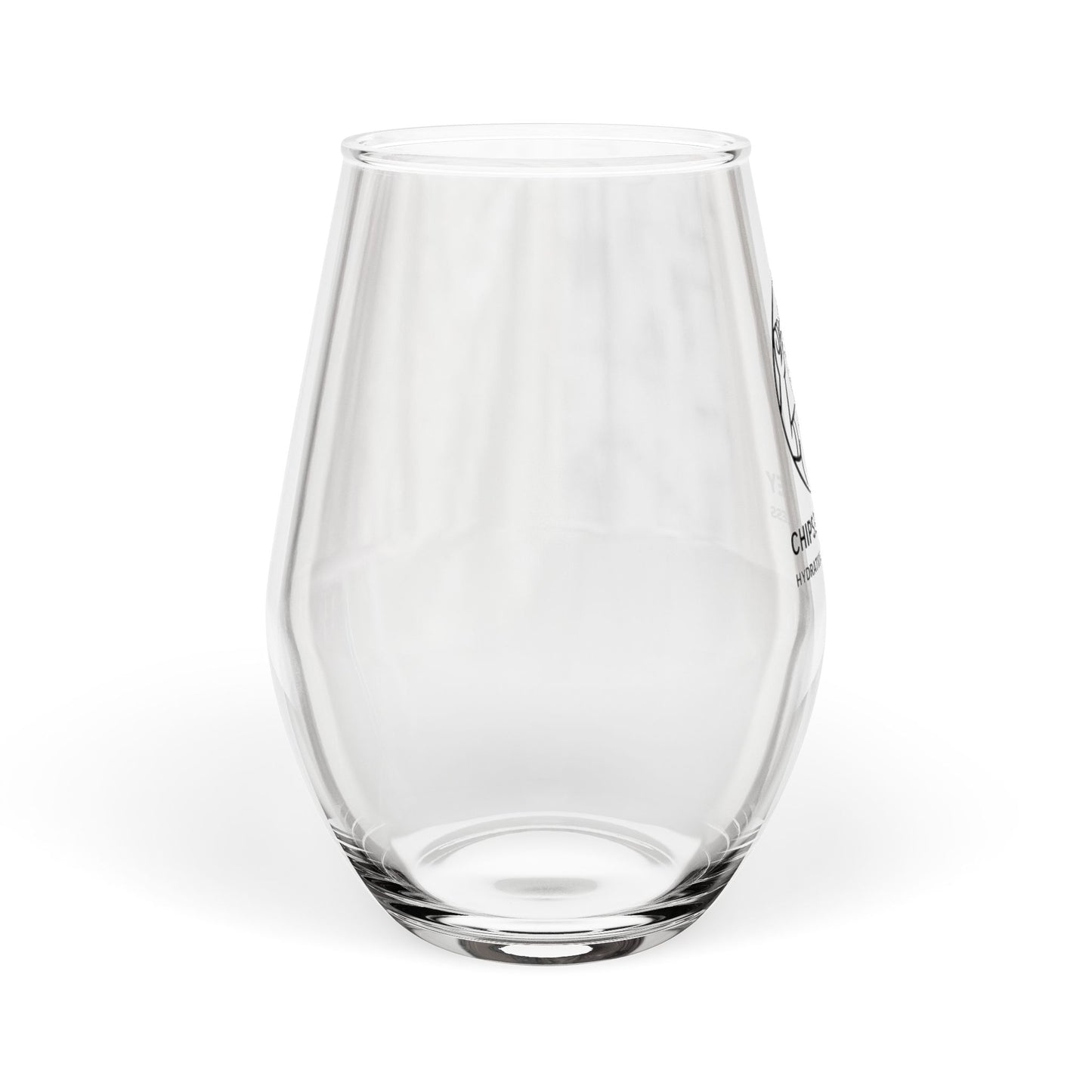 Stemless Wine Glass with Chipsey O'Malley Logo — 11.75 oz