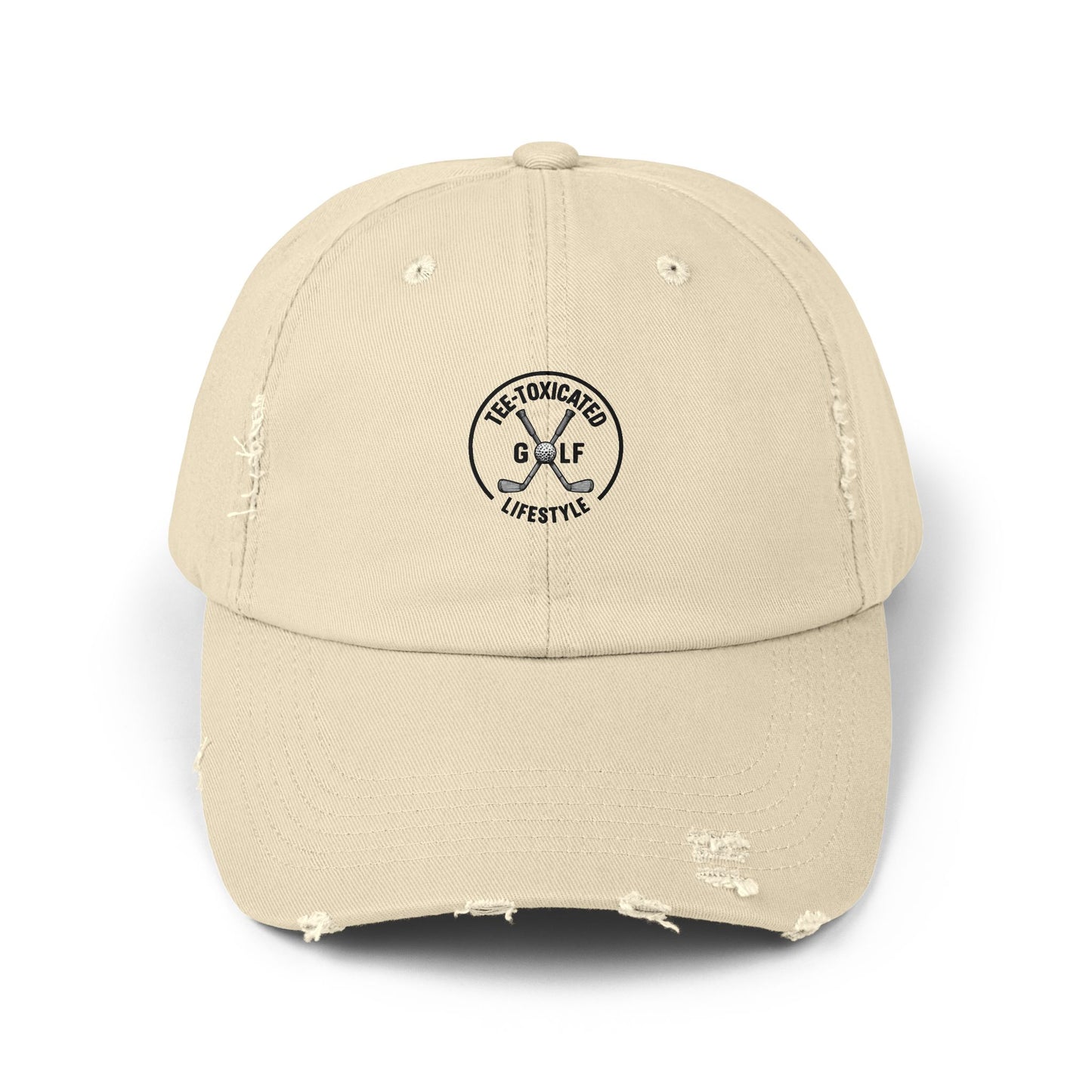 Distressed Golf Cap — "Tee-Toxicated Lifestyle" Embroidered Dad Hat