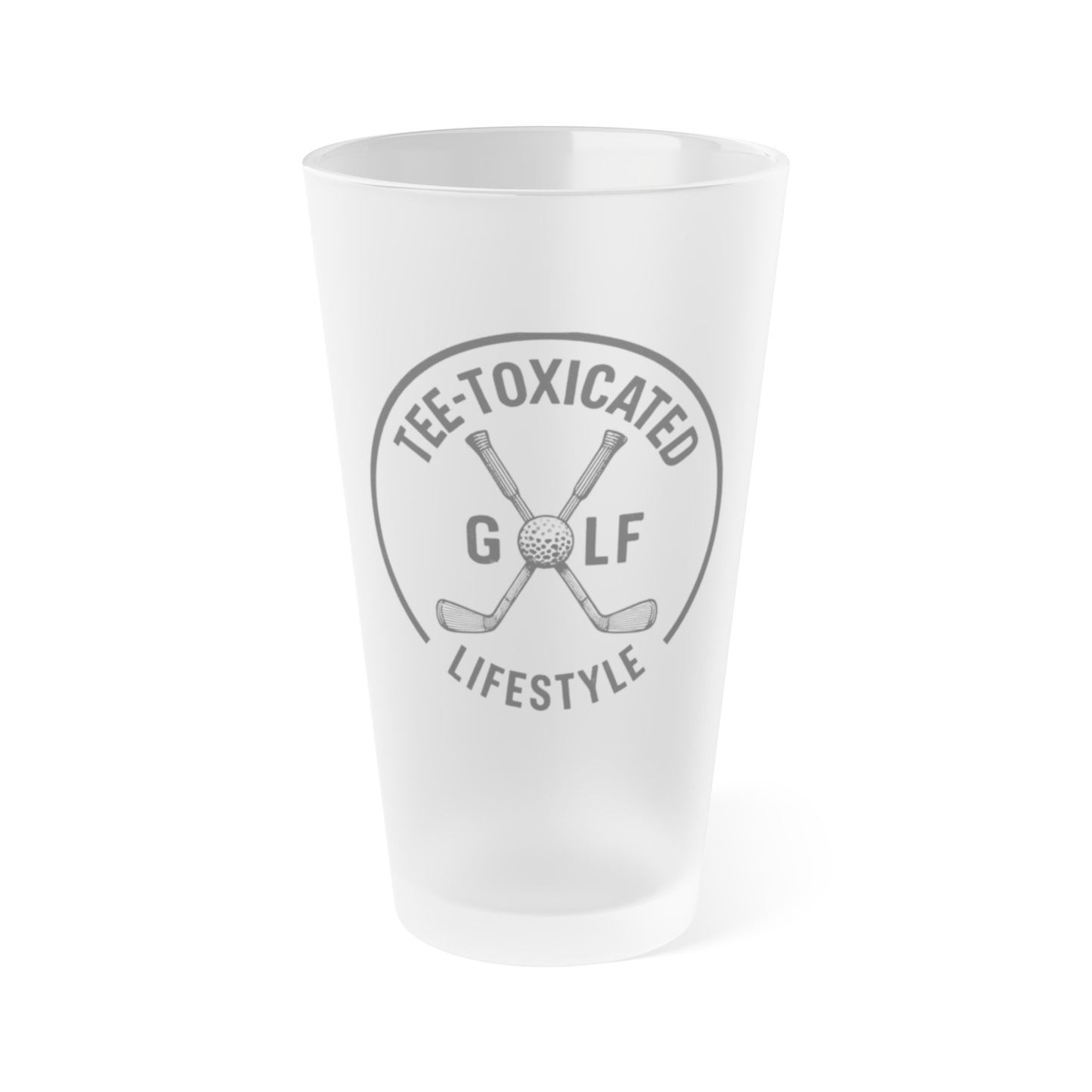 Frosted Pint Glass – 16oz 'Tee-Toxicated Premium Quality' Logo Beer Glass