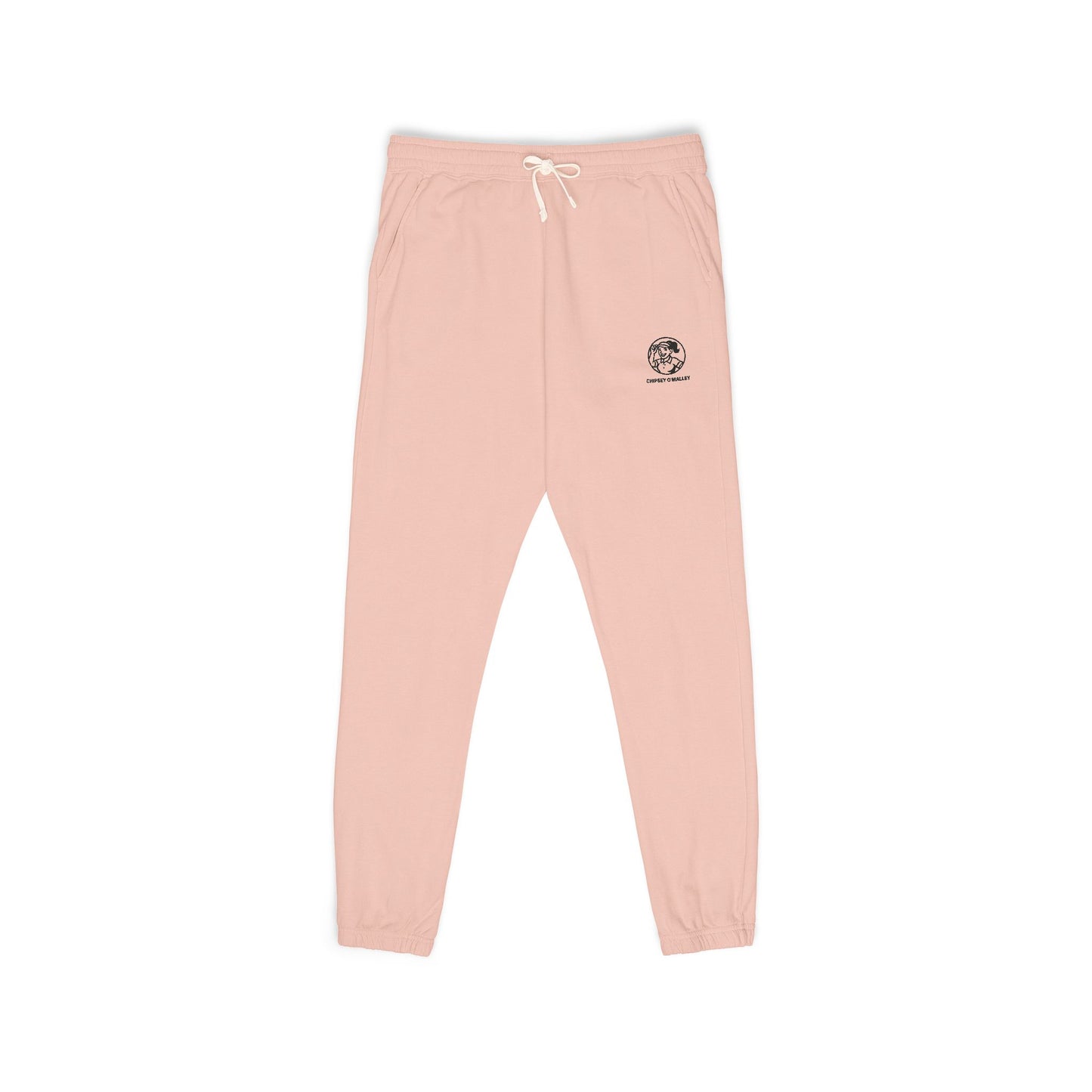 Chipsey O’Malley Embroidered Fleece Joggers — Women’s Garment‑Dyed Sweatpants