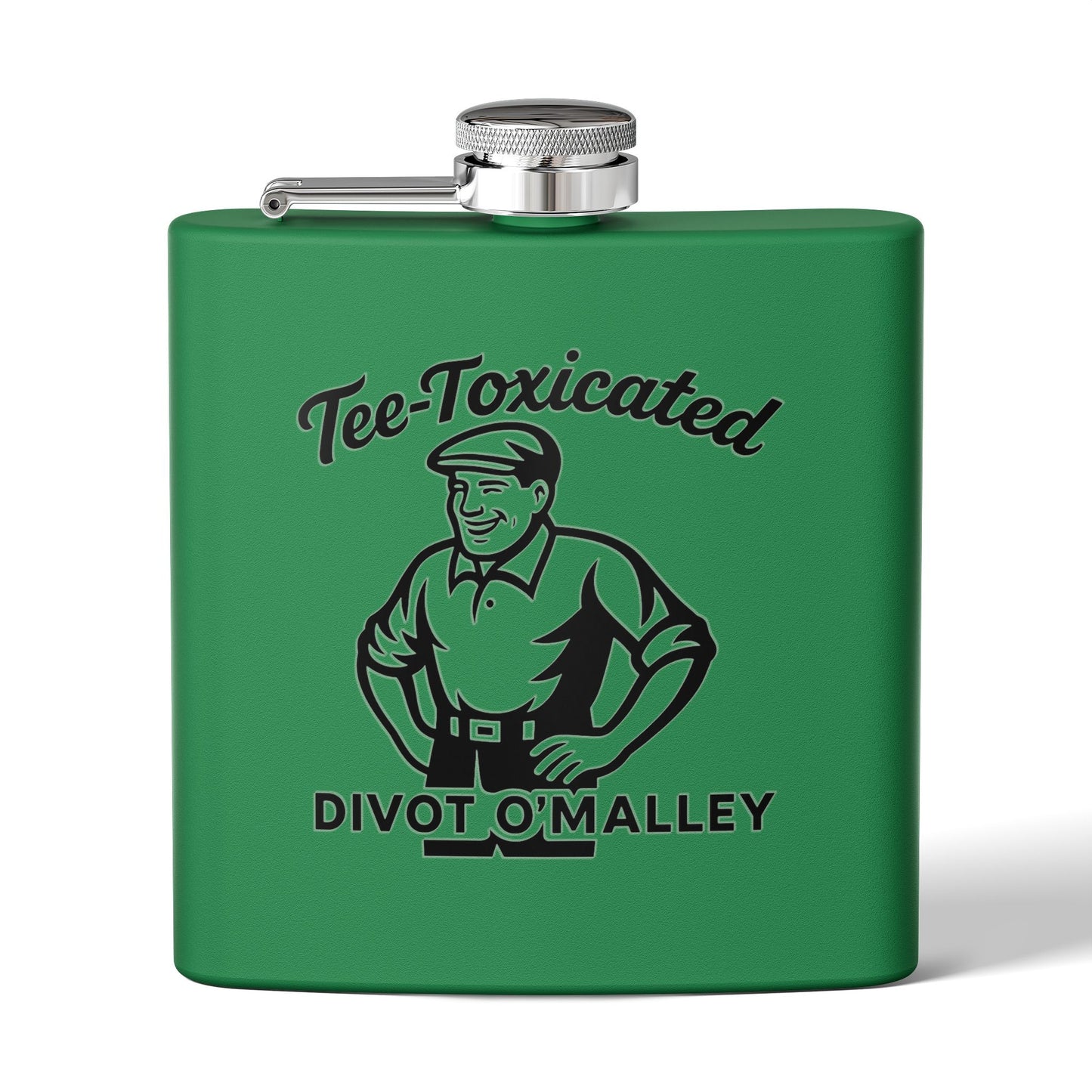 Flask — 'Tee-Toxicated Divot O'Malley' Golf Stainless Steel Hip Flask (6oz)