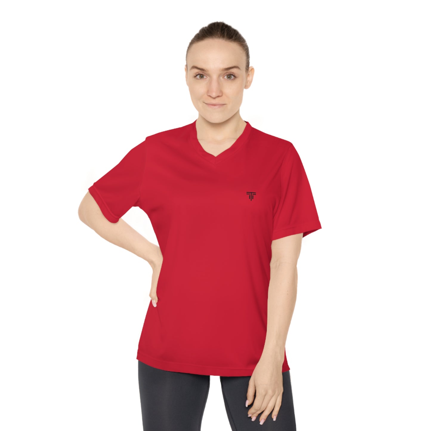 Women’s V‑Neck Performance Tee — Lightweight, UPF 40+, Left‑Chest Emblem