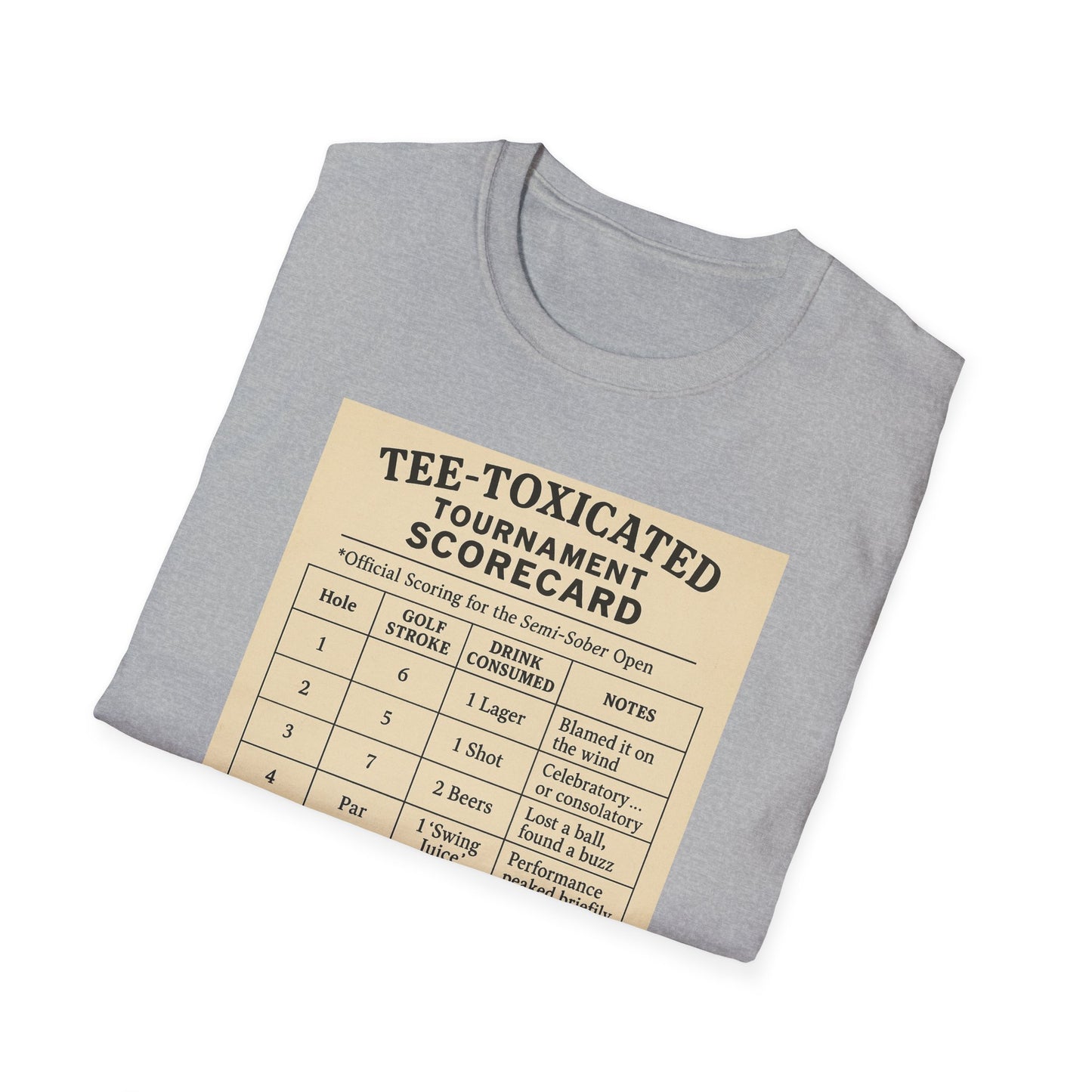 TEE-TOXICATED TOURNAMENT SCORECARD Official Scoring for the Semi-Sober Open