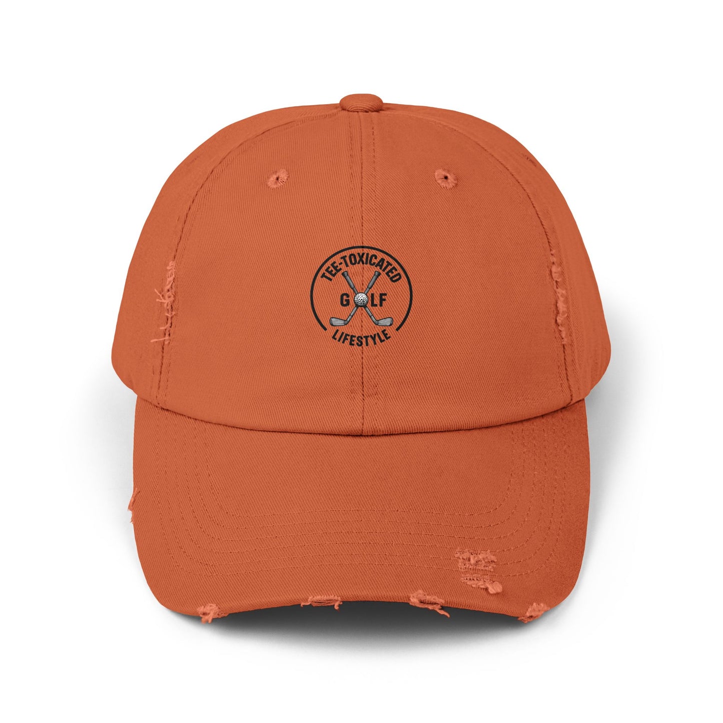 Distressed Golf Cap — "Tee-Toxicated Lifestyle" Embroidered Dad Hat