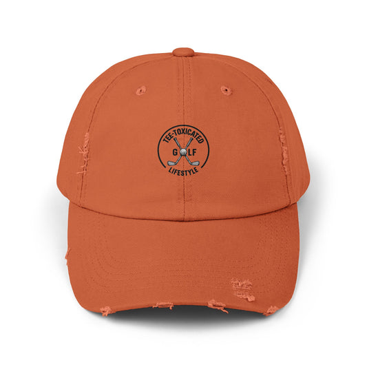 Distressed Golf Cap — "Tee-Toxicated Lifestyle" Embroidered Dad Hat