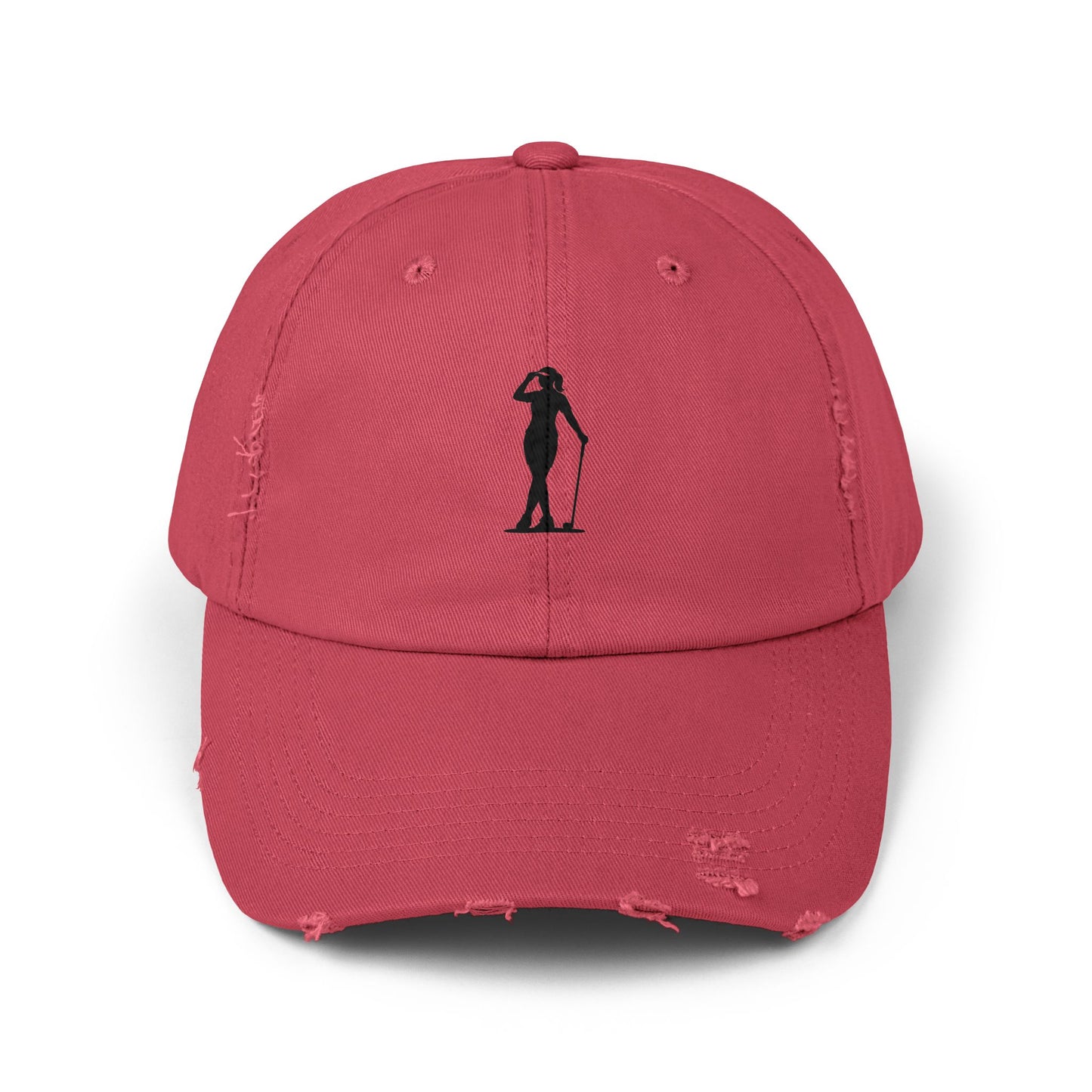 Chipsey O’Malley Distressed Baseball Cap — Visor Flick Silhouette