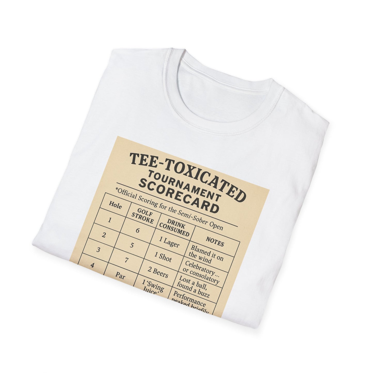 TEE-TOXICATED TOURNAMENT SCORECARD Official Scoring for the Semi-Sober Open