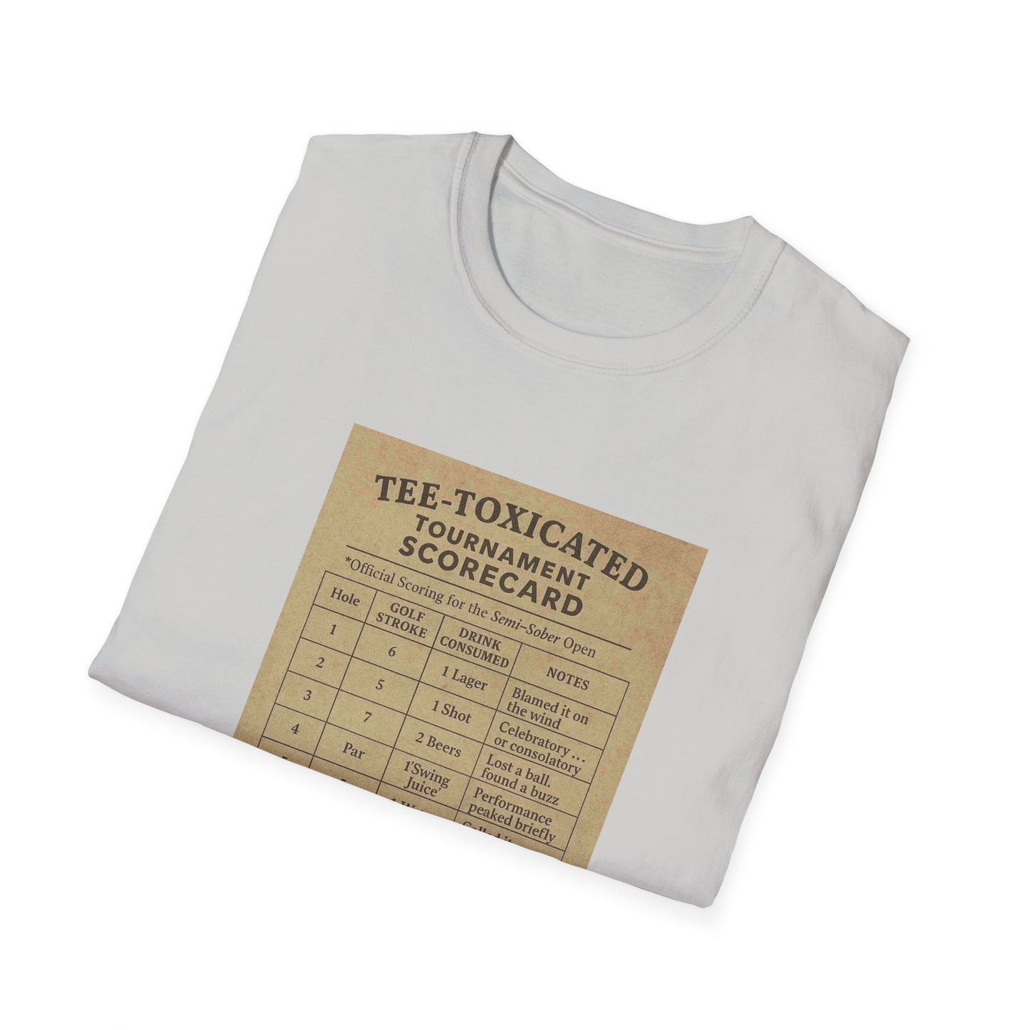 TEE-TOXICATED TOURNAMENT SCORECARD Official Scoring for the Semi-Sober Open