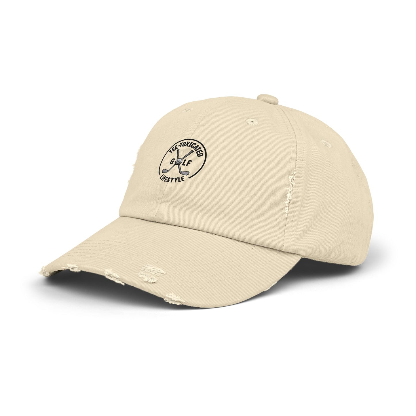 Distressed Golf Cap — "Tee-Toxicated Lifestyle" Embroidered Dad Hat