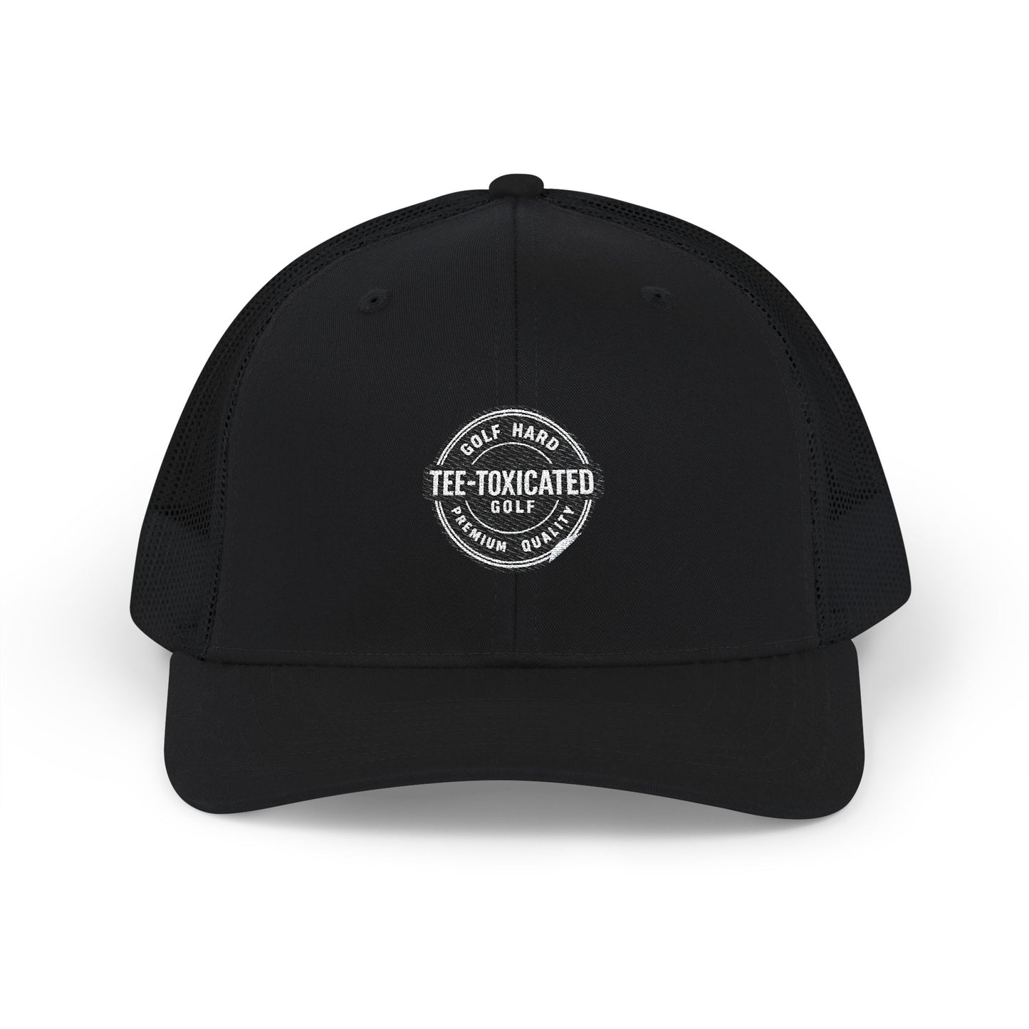 Embroidered Trucker Cap — 'Tee-Addicted Golf' Vintage Patch Snapback