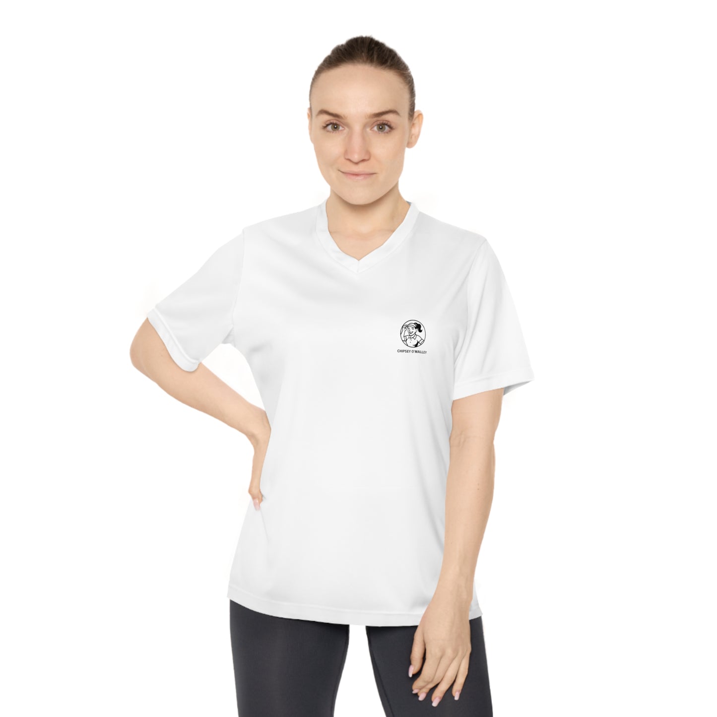 Women’s V‑Neck Performance Tee — Lightweight, UPF 40+, Clean Left‑Chest Emblem