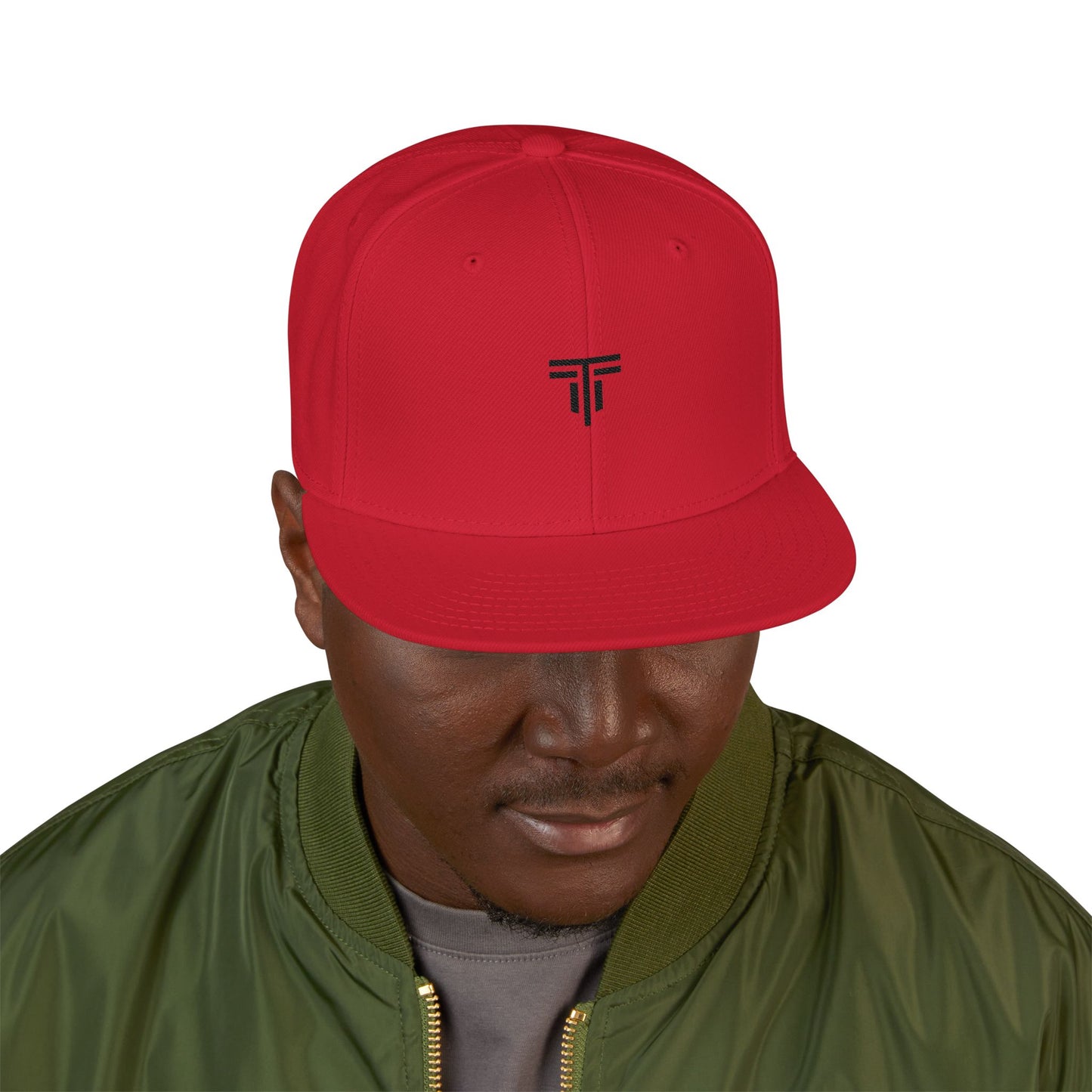 Premium Flat‑Brim Snapback — Structured Fit, Embroidered Patch