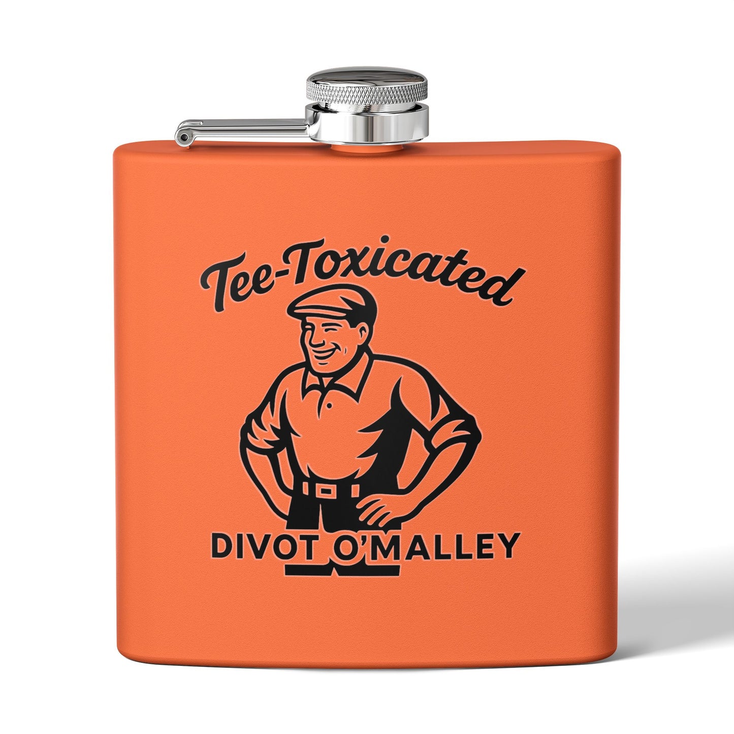 Flask — 'Tee-Toxicated Divot O'Malley' Golf Stainless Steel Hip Flask (6oz)