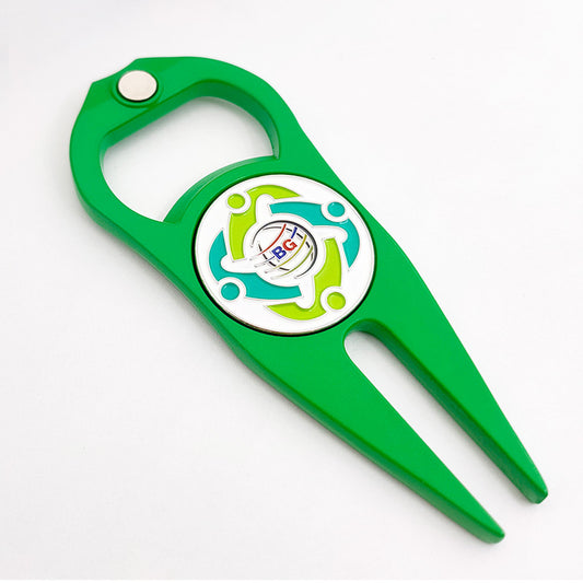 Metal Divot Repair Tool with Magnetic Ball Marker & Bottle Opener